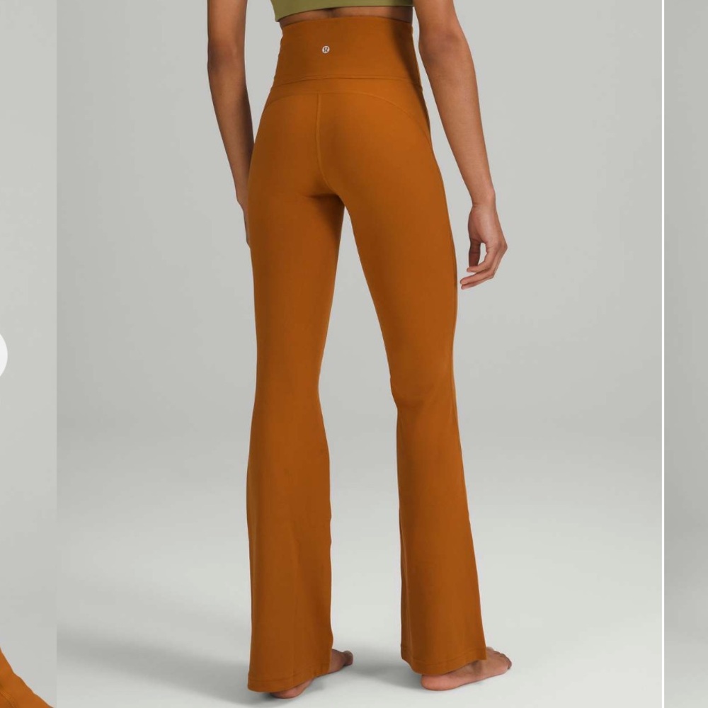 Lululemon Groove Super-High-Rise Flared Pant Nulu Butternut Brown Size 4